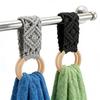 Boho Style Hand Towel Hanger Wooden Ring Towel Ring Holder New Macrame Towel Holder  Bathroom
