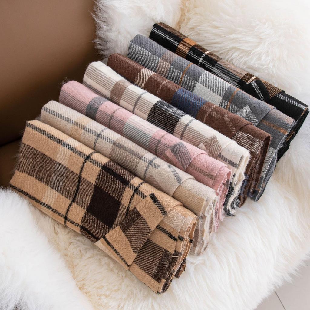 Шарф в британском стиле, женский, зимний, атмосфера, новый, осенне-зимний, утолщенный, универсальный, атмосфера, теплый шарф