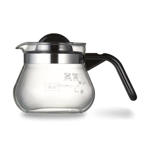 Melitta Glass Coffee/Tea Server with Strainer, 500ml Capacity (4 Cups), Cafelina Series, MJ-9301, Black