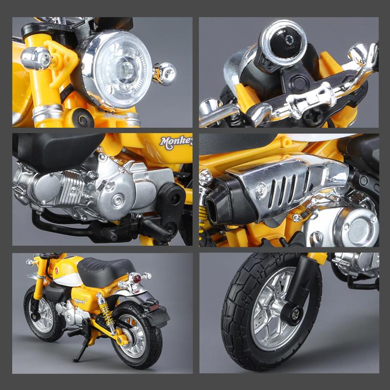 1/12 Honda Monkey игрушечный мотоцикл литой металлической модели супер спортивная миниатюрная коллекция звук и свет подарок для мальчиков
