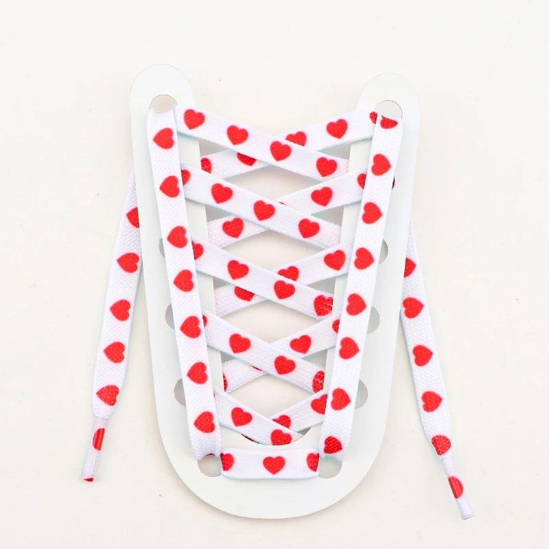 Плоские шнурки с сердечками для кроссовок, повседневные высокие холщовые шнурки для обуви для AF1/AJ1, женские мужские шнурки, аксессуары для обуви