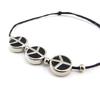 [J1152] - Fancy Black 'Peace' Bracelet