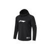 Li Ning CBA Series Professional Basketball Hoodie With Large Logo Print Quick-Dry Knitted Men Hoodies Black AWDT855-1