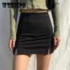 Мини-юбка для девочек, повседневные юбки трапециевидной формы, женские летние клубные юбки с высокой талией, женские тонкие черные юбки, уличная одежда