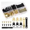 251 Pcs Picture Hanging Kit - 50 Pcs Sawtooth Frames 50 Turn Buttons 150 Screws 1 Screwdriver for Hanging Photos Artwork