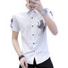 Men's Printed Short-sleeved Summer Trend of Handsome and Stylish Shirt Casual Versatile Inch Shirt Men's Shirt