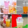 50 Pcs Plastic Cup with Lid Shot Glasses Cups Dessert Lids Disposable Milk Tea Bottle Mini