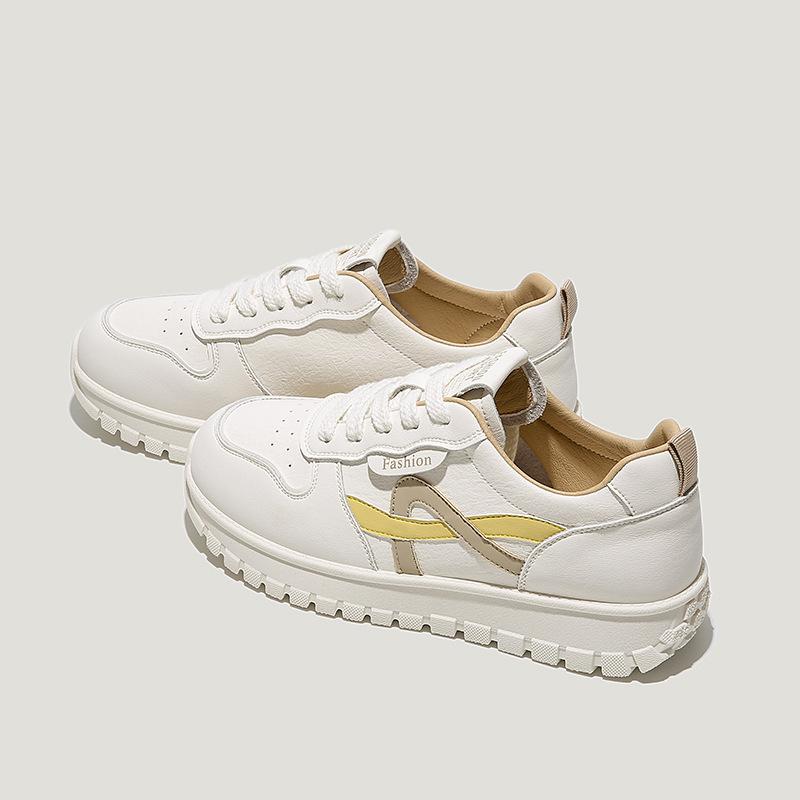Версия из коровьей кожи, белые туфли на толстой подошве, детская универсальная тонкая спортивная обувь, летняя новинка, повседневная обувь на мягкой подошве