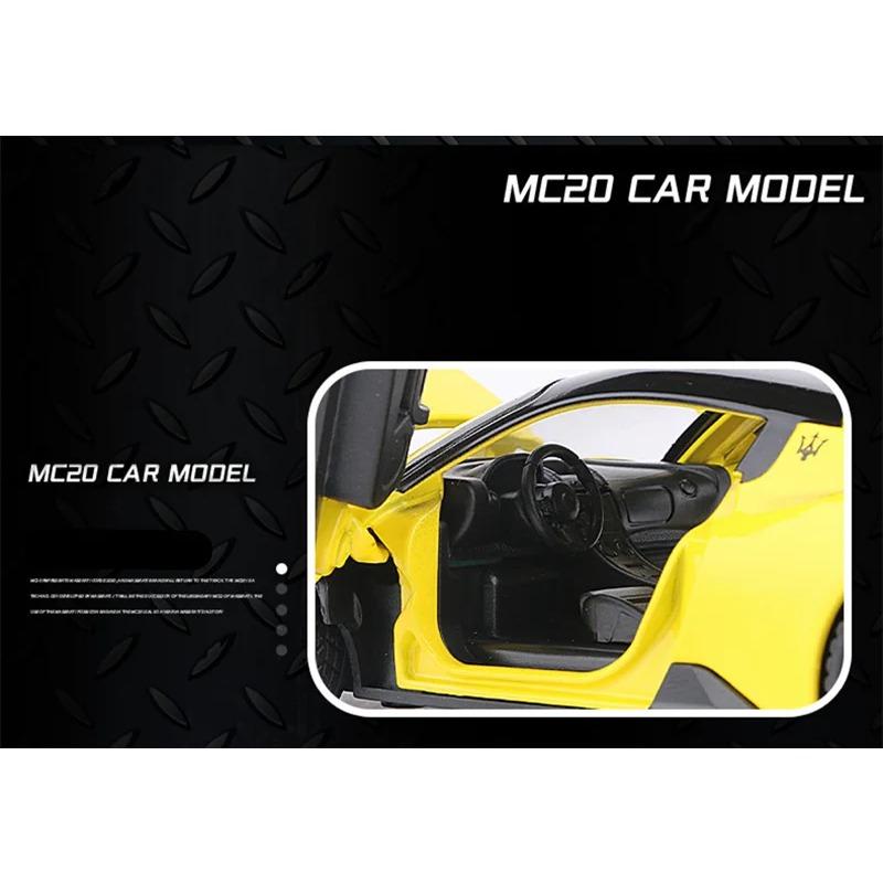 1/32 Maserati MC20 Cabrio Alloy Sports Car Model Diecast Metal Simulation Toy Model Collection Sound and Light Kids Toys Gift
