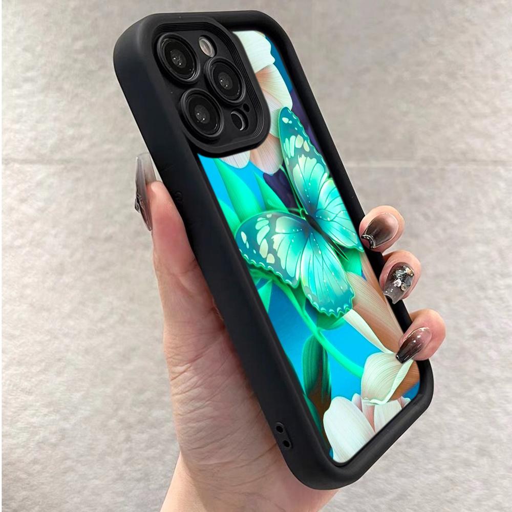 Мягкий чехол для телефона Angel Eye TPU для Samsung A05 A13 A23 A53 A14 A24 A34 A54 A15 A25 A35 A55 S20 S23 FE S24 Ultra Ae68 Бабочка цветок милый дизайн