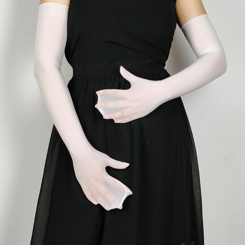 Ультратонкие перчатки для женщин и девочек для тематической вечеринки, удобные в носке, эластичные тюлевые длинные перчатки для ночного клуба, летние