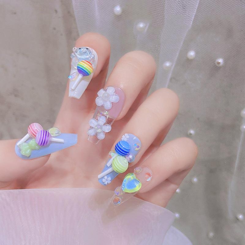 5шт леденец форма ногтей украшения ногтей дизайн ювелирных изделий аксессуары маникюрный инструмент