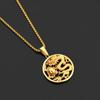 Round Chinese Style Necklace Alloy Men's Lucky Charm New Auspicious Dragon Pendant  Men