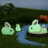 Micro Landscape Ornaments Cute Animal Cartoon Glowing Little Rabbits Luminous Cute Rabbits, Gardening Plant Resin Accessories