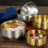 Hammer Pattern Ice Cream Bowl Double Layer Stainless Steel Soup Bowl  Cereal Bowl