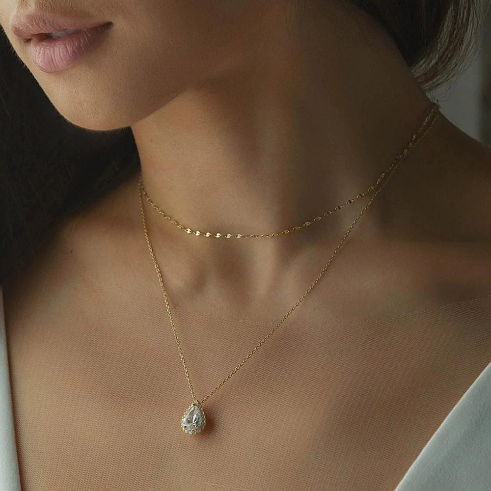Geometric Sparkling Round Water Drop Zircon Tassel Body Chain Unique Fashion Sexy Exaggerated Luxury Banquet Accessories Gift