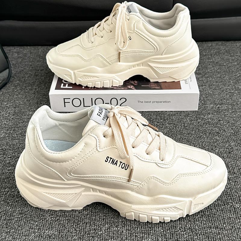 Туфли из натуральной кожи для папы, модные повседневные универсальные мужские весенне-осенние ультралегкие на толстой подошве, увеличивающие рост, спортивные модные туфли