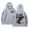 Anime Attack on Titan Levi Ackerman Merch Hoodie Men Women Cartoon Manga Cosplay Sweatshirt Male Retro Oversized Hooded Pullover