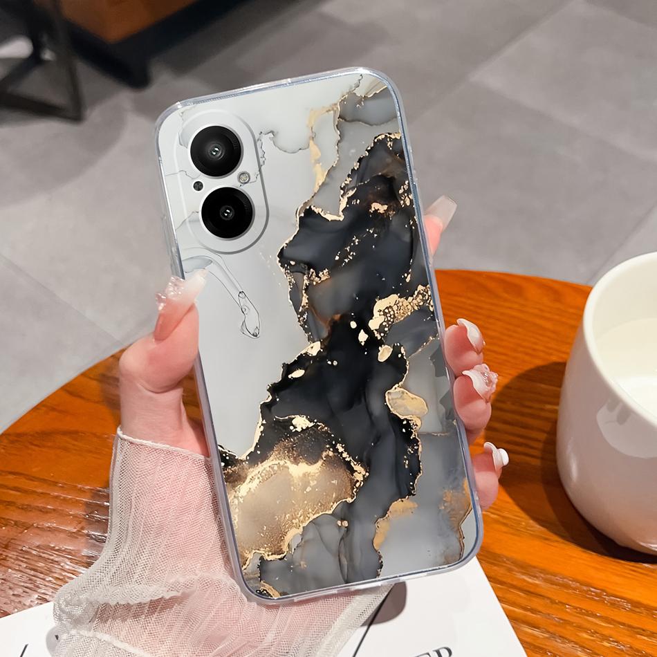 Прозрачный чехол для Realme C67 4G, чернильная живопись, мягкий ТПУ, тонкий силиконовый, противоударный задний чехол для OPPO Realme C 67, защитный чехол