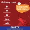 CRISTA Reshampatti Chilli Powder | Laal Mirch Powder with Natural Oils | Zero Added Colours, Fillers| Spicy Grade | 100 Gms