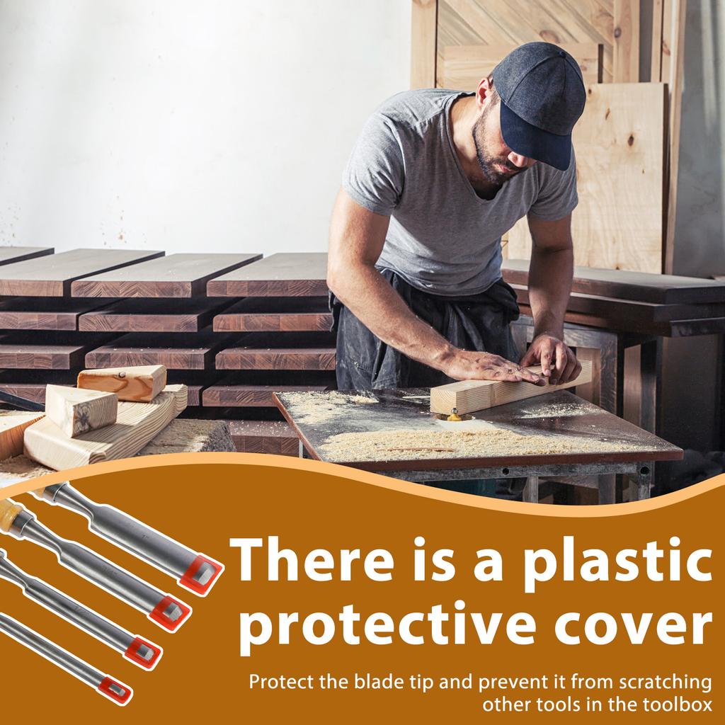 Набор стамесок по дереву 4 шт. Хром-ванадиевая стамеска для деревообработки Многоцелевой резак для резьбы по дереву Плотницкая стамеска Ручной инструмент