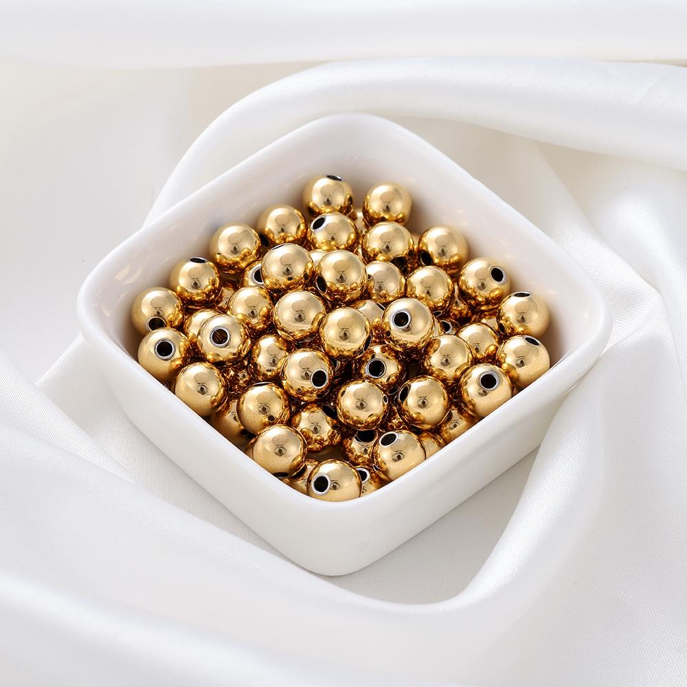 30-100Pcs 3-8mm Stainless Steel Beads Ball Loose Spacer Beads Jewelry Findings for DIY Bracelet Necklace Jewelry Making Supplies