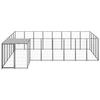 VidaXL Chenil Noir 10,89 m² Acier Enclos pour Chiots Cage Chiens Extérieur 3082226