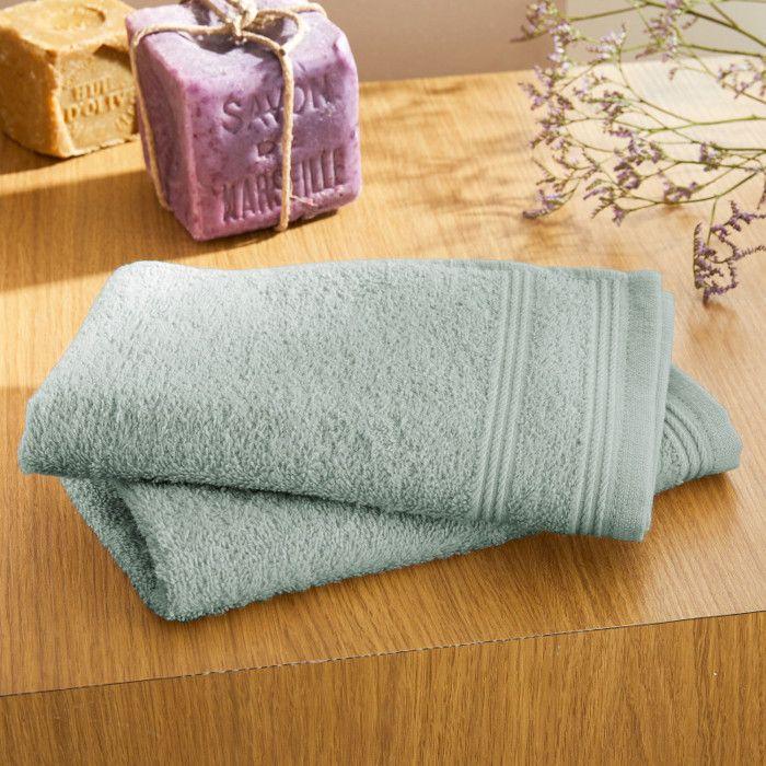 Lot de 6 serviettes invité éponge "Spa" 30 x 50 cm / 400 gr/m² - "Spa" Céladon