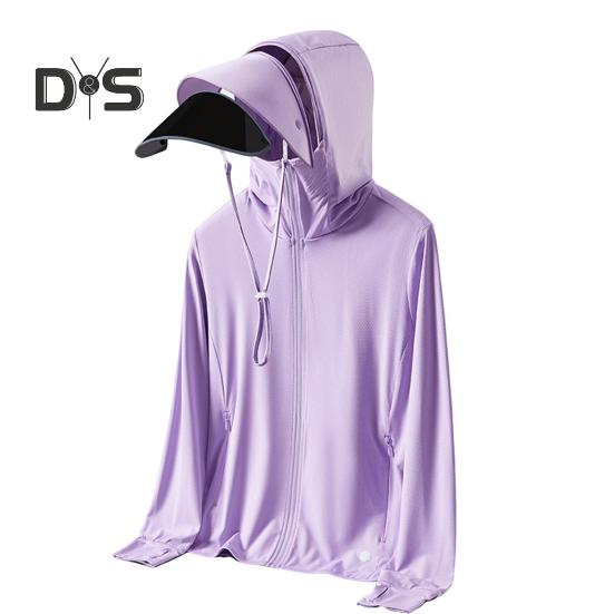 Женская куртка с капюшоном и защитой от солнца, с длинным рукавом и защитой от ультрафиолета, повседневная ветровка, спортивная одежда для летнего туризма на открытом воздухе