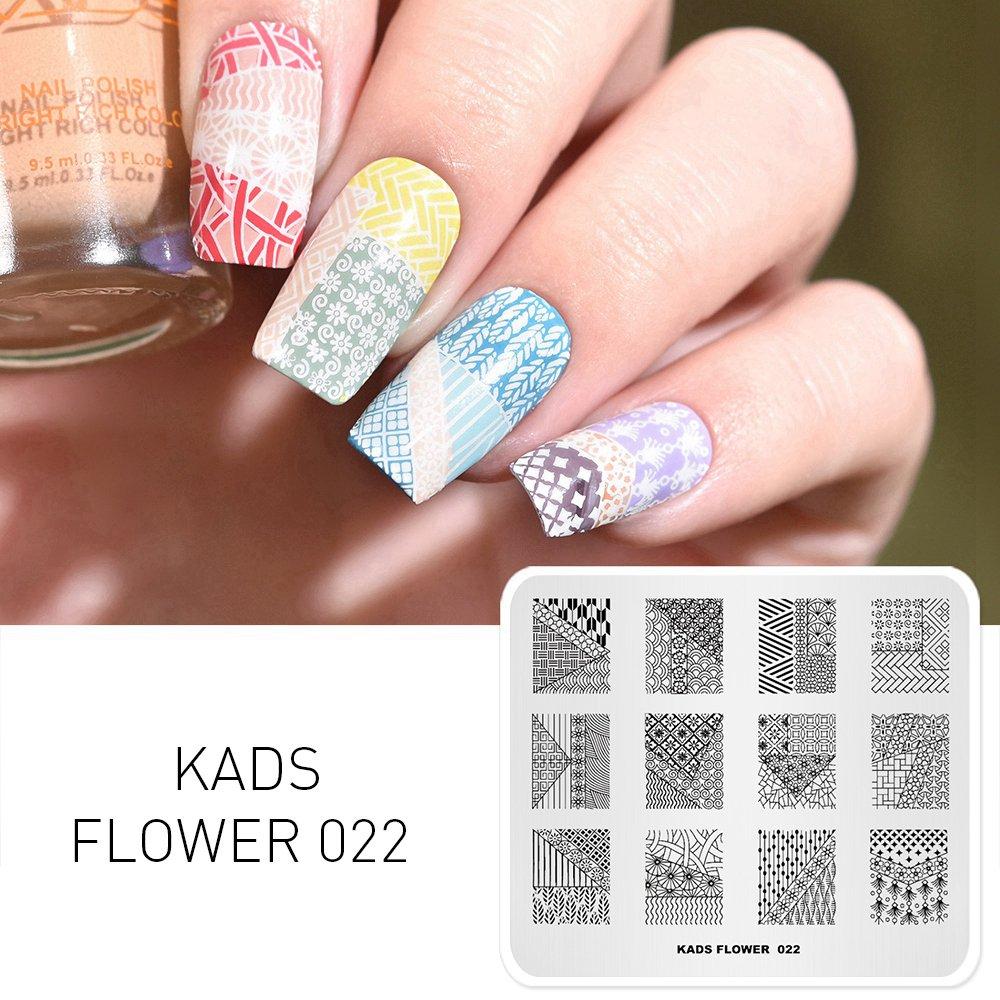 kads 53 Flower Series Nail Stamping Plates DIY Manicure Stamping Plate for Nail Art Template Nail Art Stamp Plates