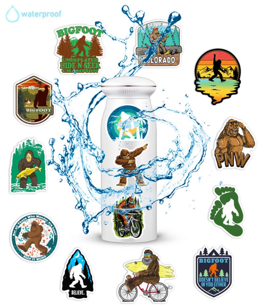 10/25/50pcs Outdoor Wild Bigfoot Graffiti Stickers for DIY Suitcase Water Bottle Phone Laptop Guitar Motorcycle Skateboard