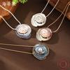 Enamel Pearl Inlaid Rose Pendant, High-end Women's Versatile Rose Neck Necklace