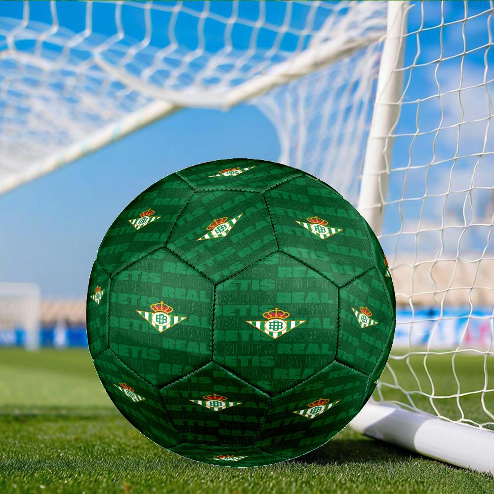 Real Betis Crest Lightning Soccer Ball Size 5 Soccer Ball, Machine-stitched, Soft and Comfortable, Suitable for Training and Matches Fan Gift