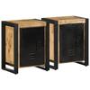 VidaXL Bedside Tables 2 Pcs Solid Raw Mango Wood, Bedside Cabinet, Bedside Cupboard, Side Table for Bedroom 4013564