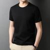 Мужская облегающая однотонная футболка с коротким рукавом, 100% хлопок, 220 г, дышащая и модная