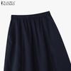 ZANZEA Женские повседневные однотонные свободные длинные юбки с эластичной резинкой на талии