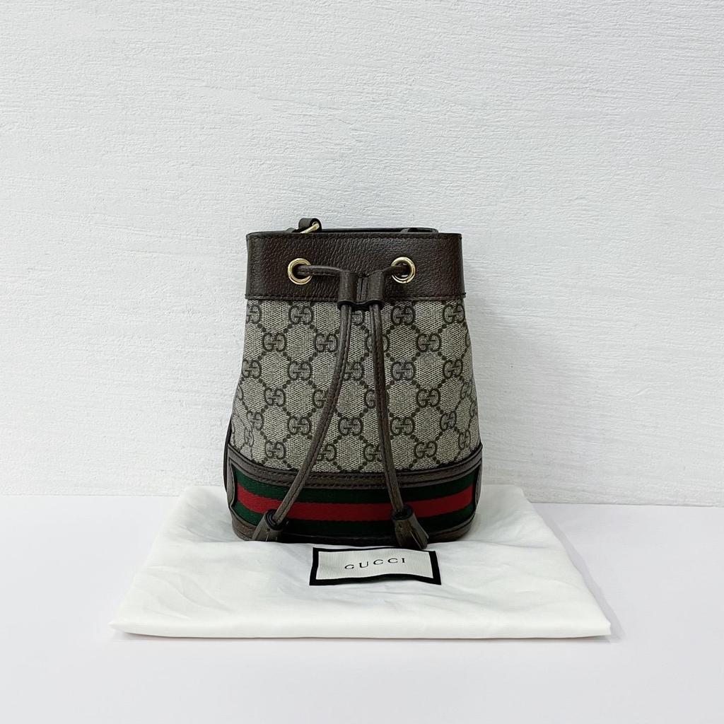 [Pre-Owned] Gucci Ophidia Mini Bucket Bag 'Beige/Ebony' - Very Good #J53HBC