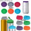 2 Styles Reusable Silicone Soda Can Lid Sealing Cover Protective Stopper for Beer Drinks Juice Beverage Coke Can Lids