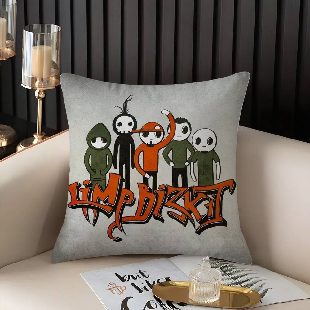 L-Limp Bizkit Музыкальная наволочка для подушки Домашняя комната в общежитии Спинка стула Короткий плюш Двусторонний принт Офис Время для сна Чехол для подушки