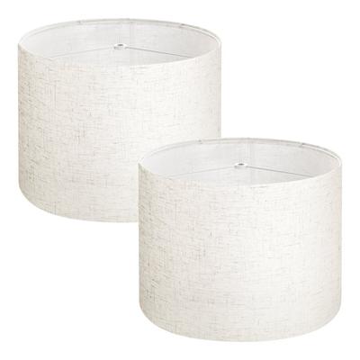 Drum Lamp Shade 2 Set 13 X 13 X 10 In Medium Round Lampshade (Light Linen)