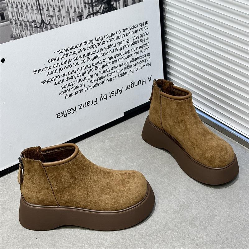 Новые зимние ботинки Martin на толстой подошве с завышенной талией 2024 года, короткие ботинки из утолщенной матовой кожи с мундштуком для сигарет, ботинки Chelsea