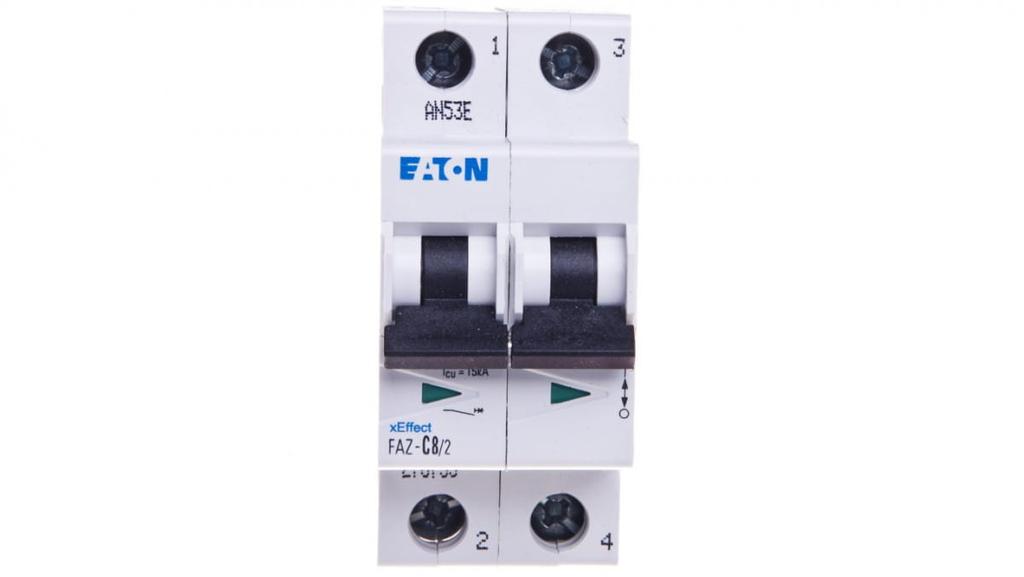 Circuit breaker 2P C 8A 15kA AC FAZ C8/2 278755