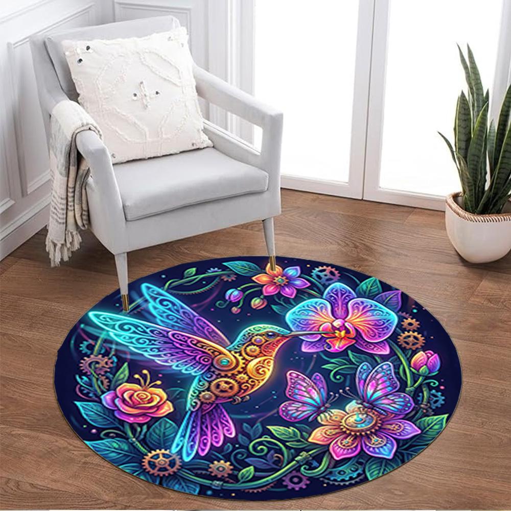 1pc home carpet design for office decor gift living room bedroom non slip colorful hummingbird flowers rug