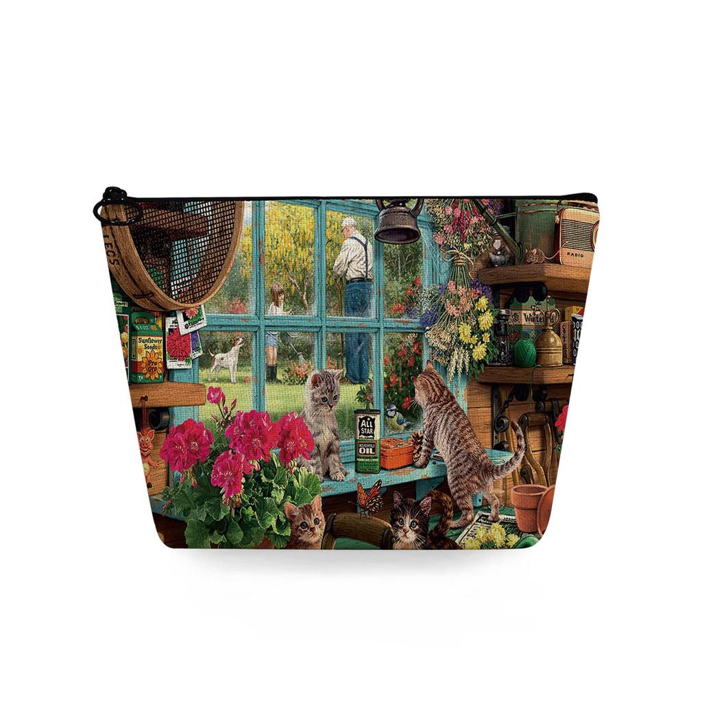 Женская косметичка с принтом кошки, органайзер для туалетных принадлежностей, дорожный чехол для хранения 6784