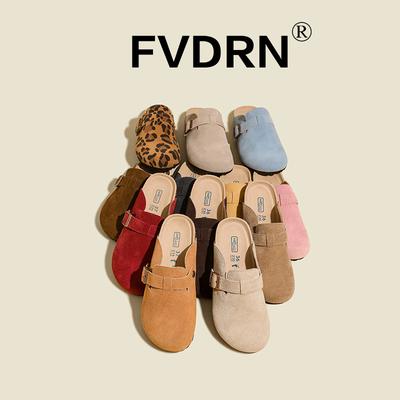 Новинка осени и зимы, женская обувь из коровьей кожи, шлепанцы на пробковой платформе, плоский носок-рыбацкий мешок