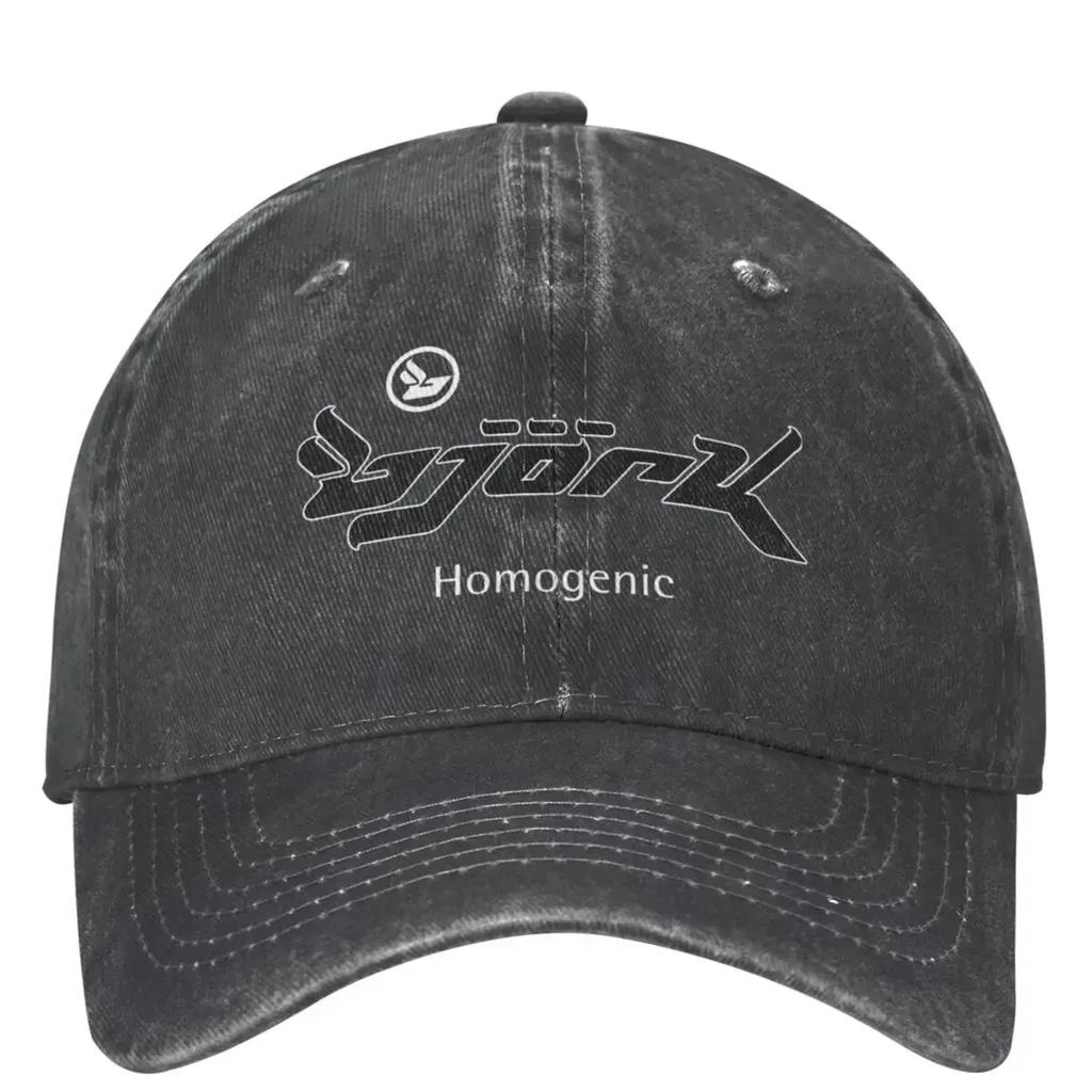 Casual Bjork Homogenic Logo Black White Baseball Caps Unisex Women Distressed Denim Snapback Hat Outdoor Running Golf