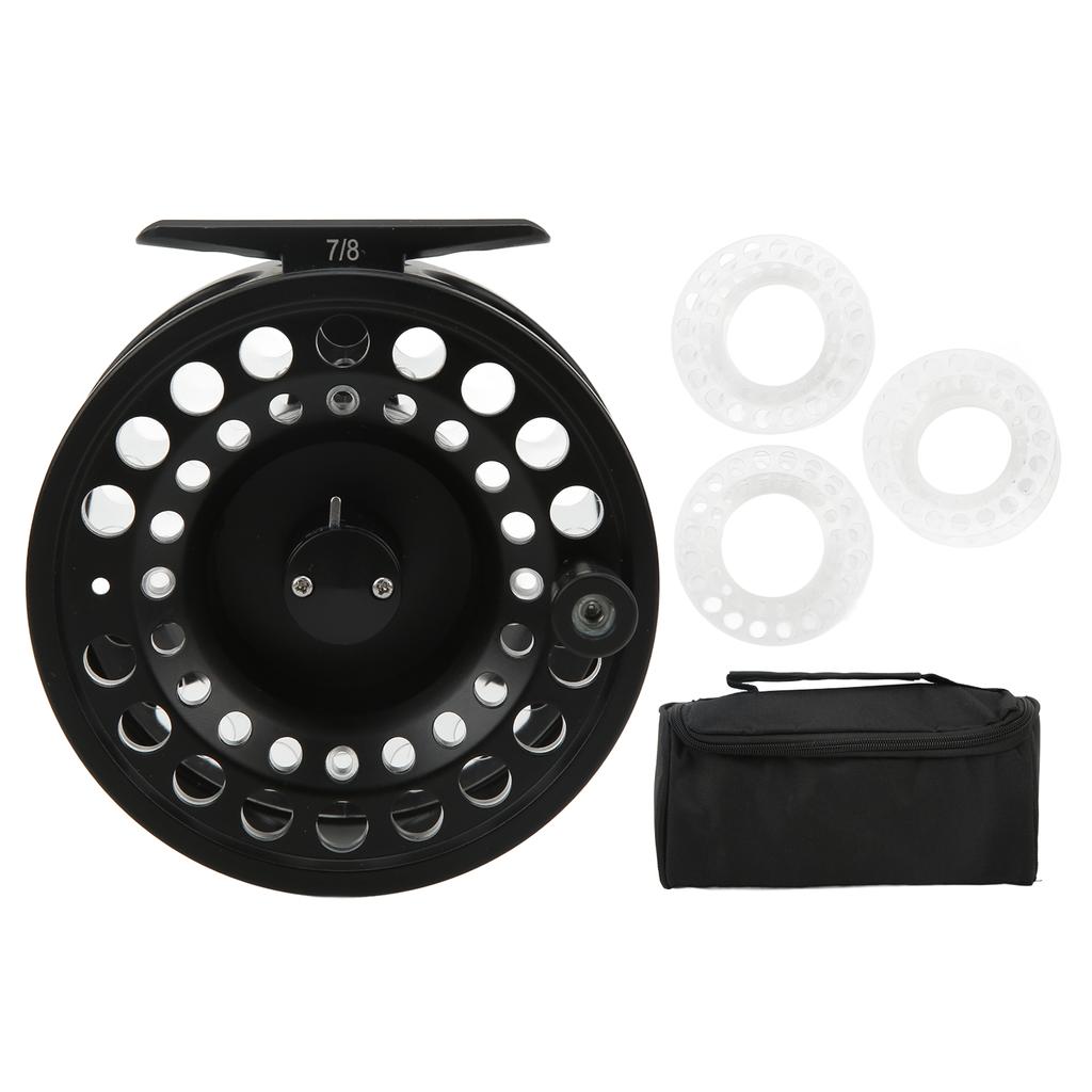7 8 Fly Fishing Reel Aluminium Alloy Large Capacity Fishing Wheel for Right and Left Hand Outdoor Black