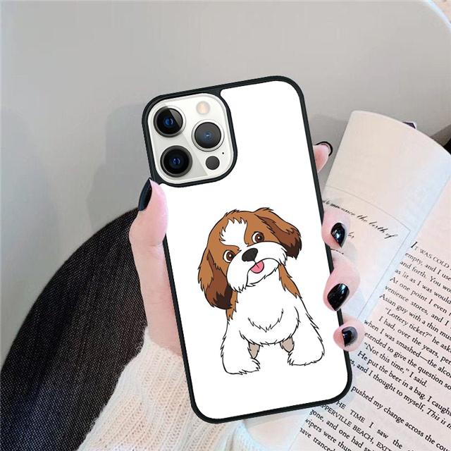 Мультяшная собака Ши-тцу Чехол-оболочка Для iPhone 17 Air 15 16 14 13 12 Pro Max 11 Pro Max Plus Чехол для телефона