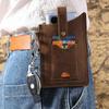 Men's Genuine Leather Waist Bag - Casual Sport, Retro Style, Cell Phone Holder