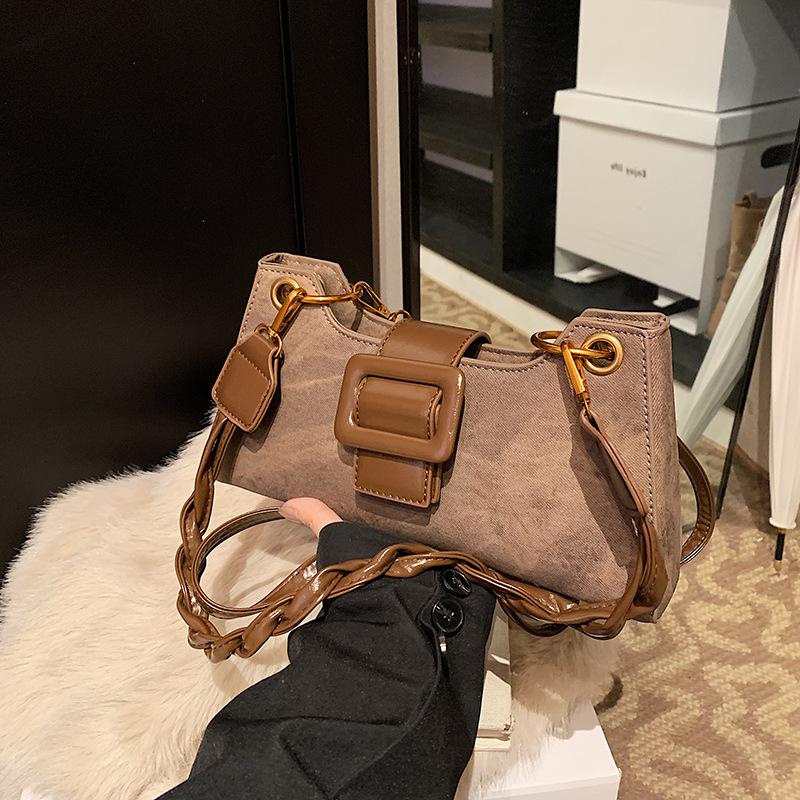 Сумка с ретро-текстурой, женская новая осенне-зимняя сумка через плечо, сумка под мышку, высококлассный нишевый дизайн, сумка-мессенджер